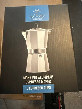 Moka Pot Aluminum Expresso Maker Zulay Kitchens 5 Expresso Cups Home Brew Cafe
